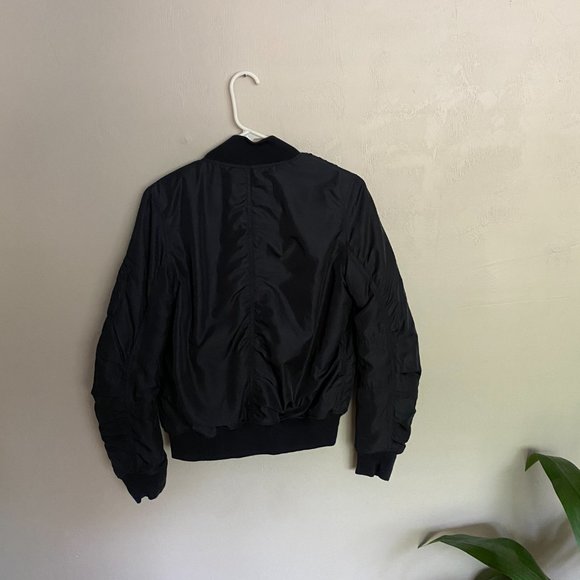 NWOT Navy Topshop Bomber Jacket with Cheetah Print - Picture 4 of 4